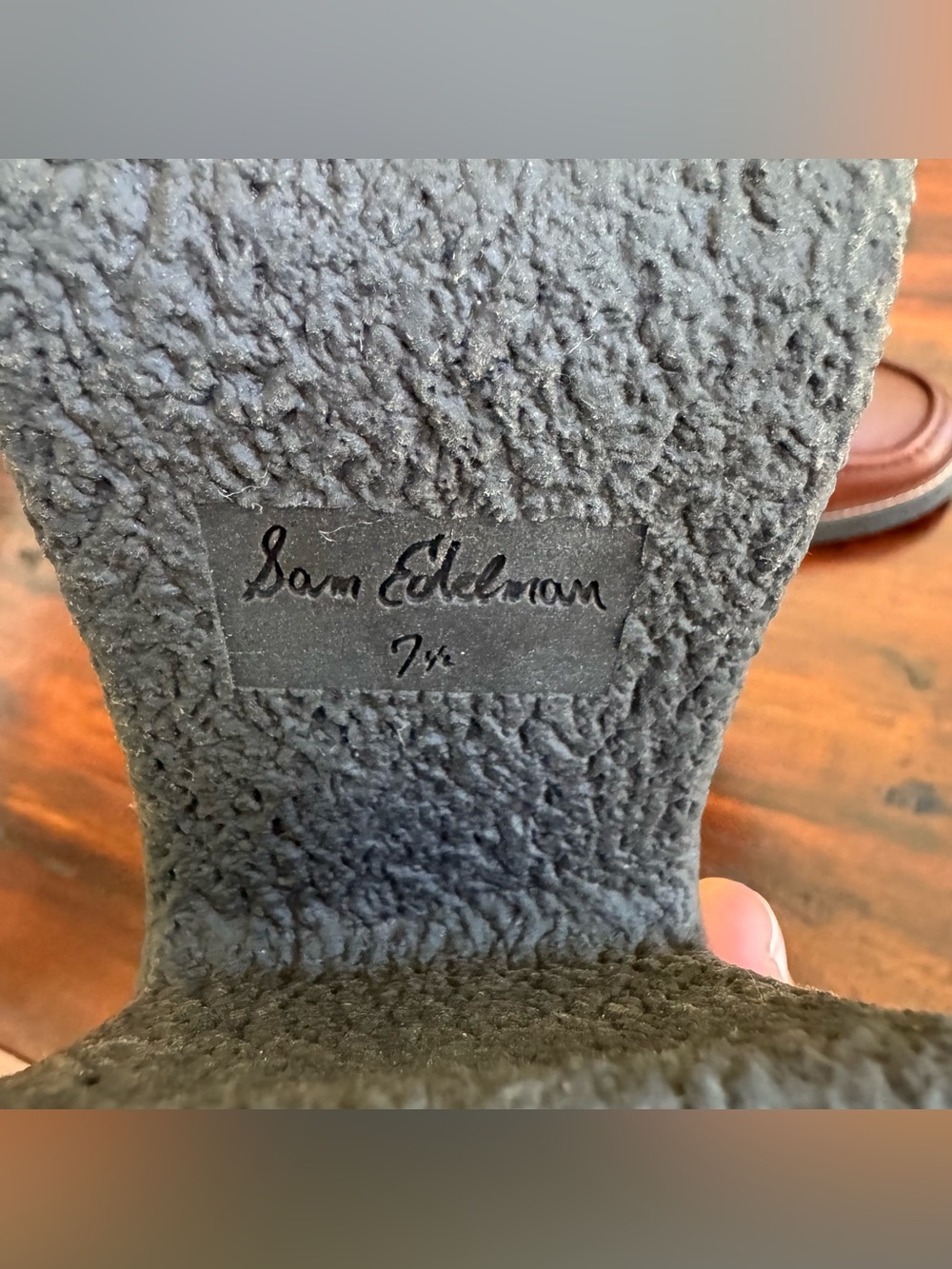 SAM EDELMAN Womens Brown Sweater Cuffs 1" Platform Sidney Booties 7.5 - Picture 5 of 7
